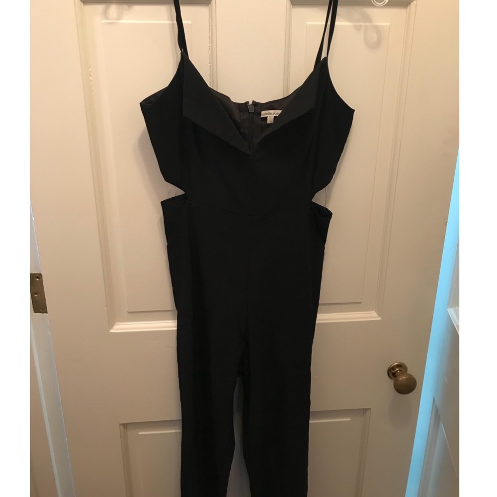 Charlotte Russe Deep V Jumpsuit with side cutouts